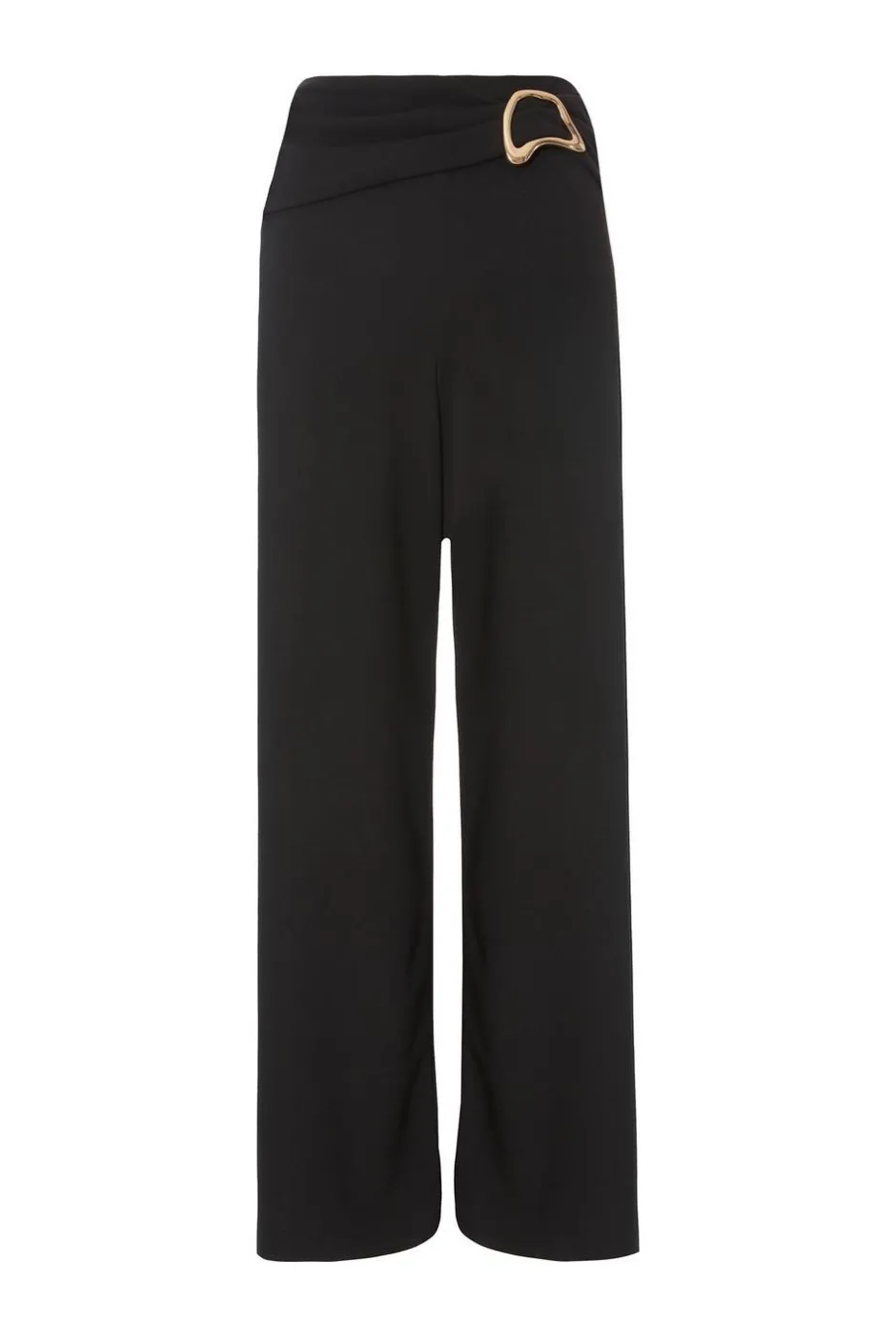 Quiz Black Buckle Palazzo Trousers Online