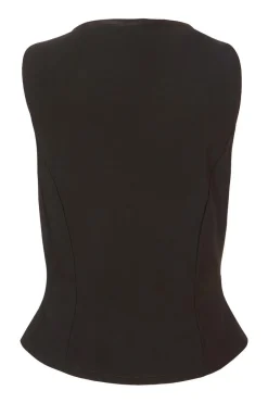 Quiz Black Button Front Waistcoat Discount