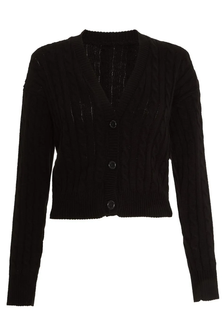 Quiz Black Cable Knit Cardigan Hot