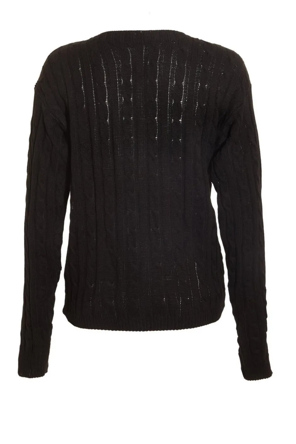 Quiz Black Cable Knit Crop Jumper Clearance