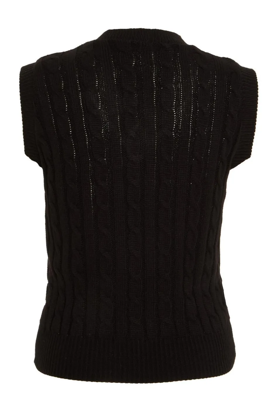 Quiz Black Cable Knit Tank Top