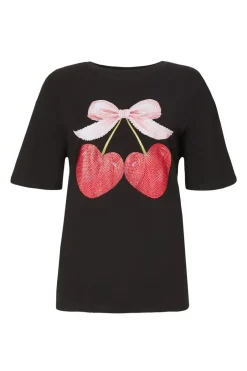 Quiz Black Cherry Print Boxy Top Online