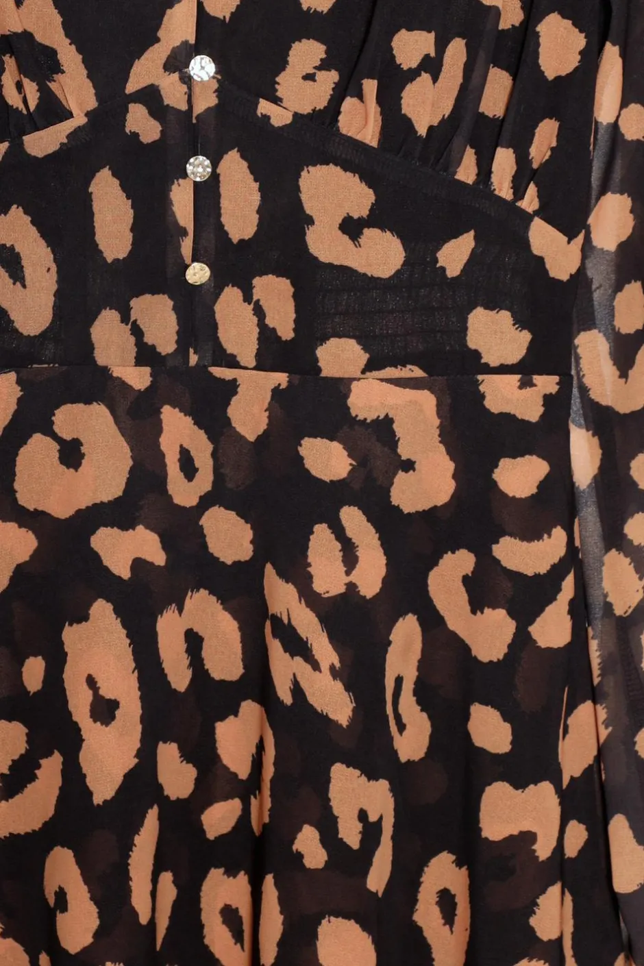 Quiz Black Chiffon Animal Print Skater Dress