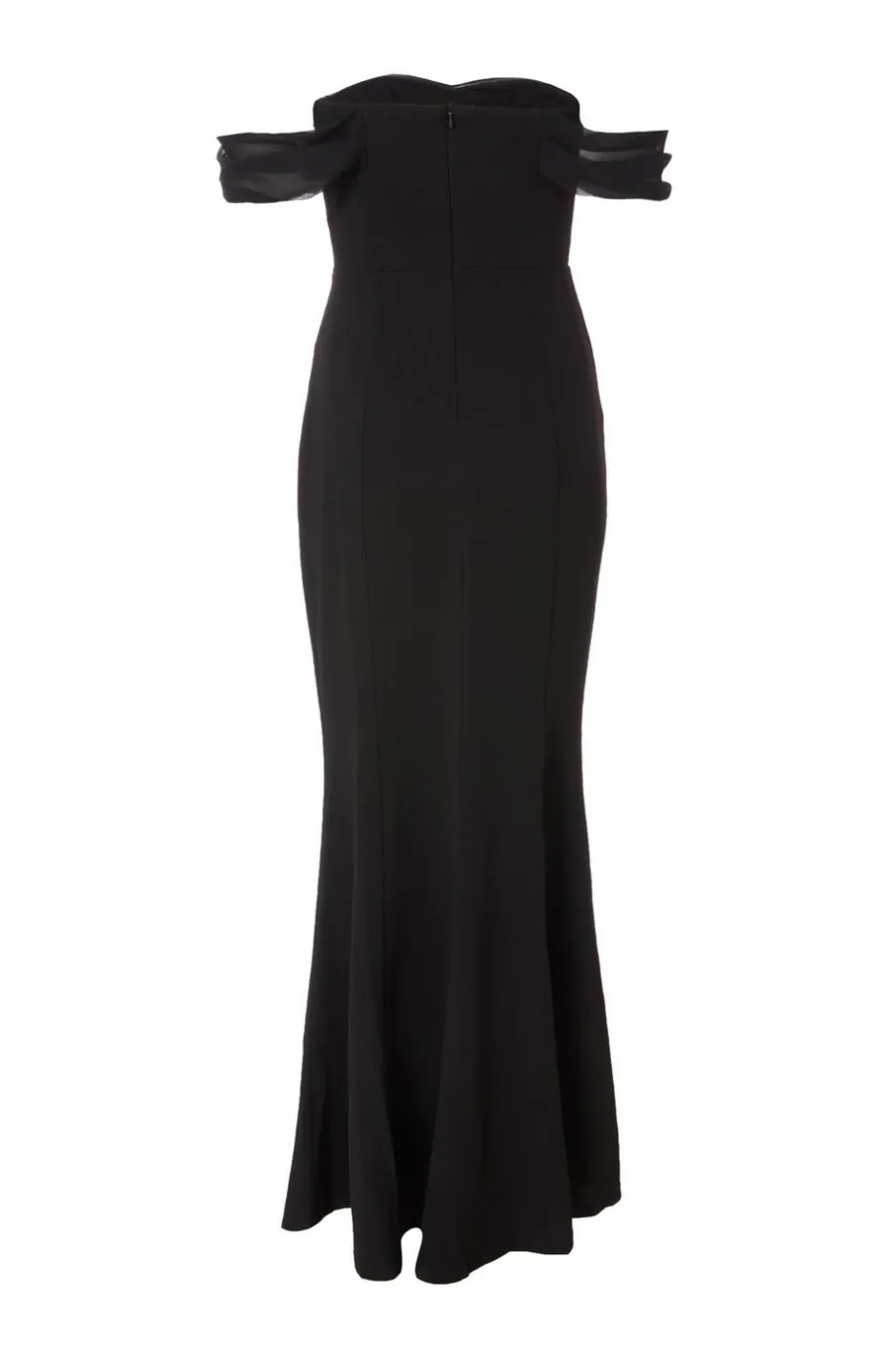Quiz Chiffon Bardot Maxi Dress Black Hot