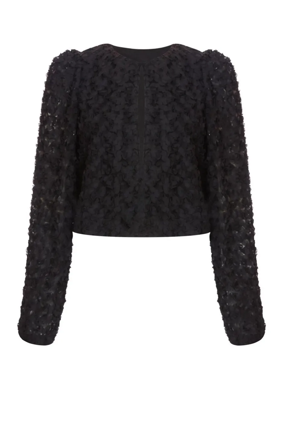 Quiz Chiffon Floral Cropped Jacket Black Online