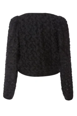 Quiz Chiffon Floral Cropped Jacket Black Online