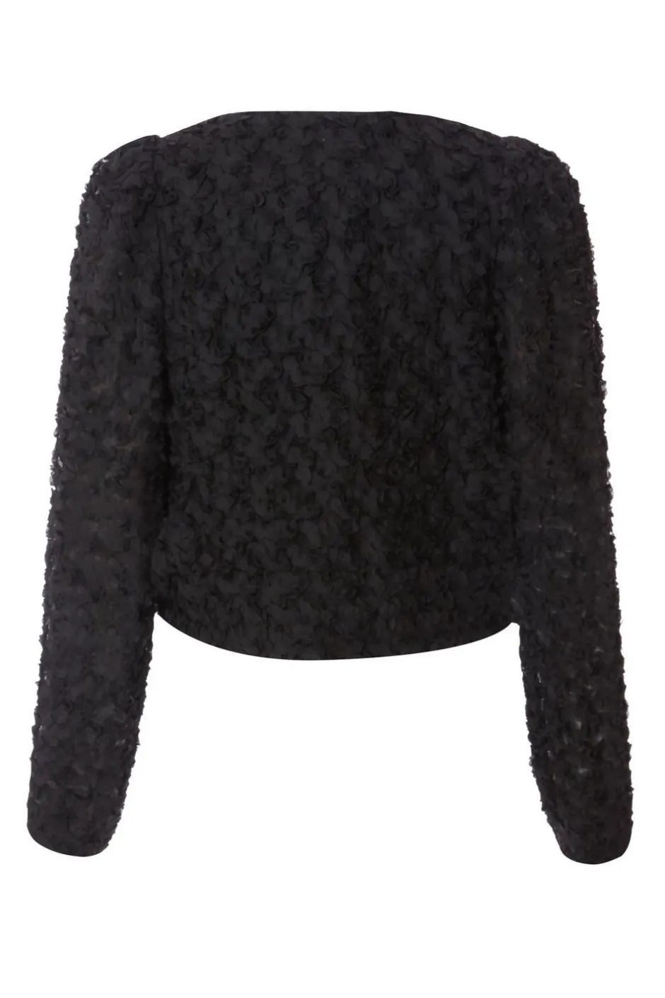 Quiz Chiffon Floral Cropped Jacket Black Online