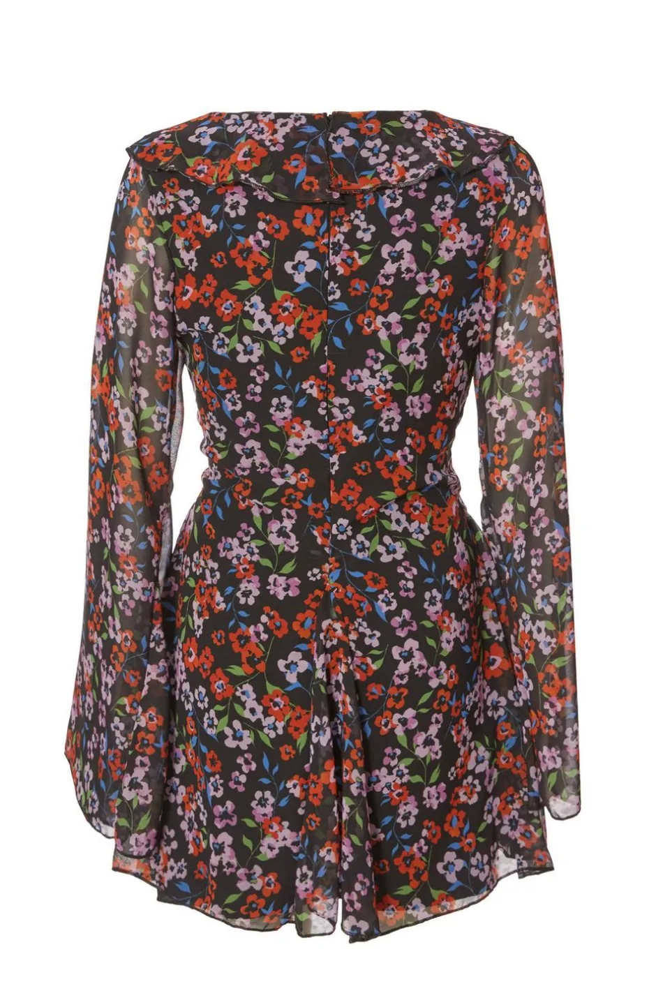 Quiz Black Chiffon Floral Skater Dress Discount
