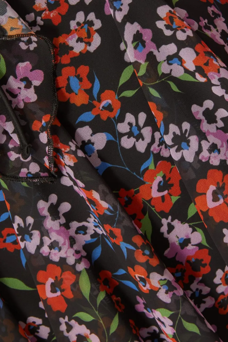 Quiz Black Chiffon Floral Skater Dress Discount