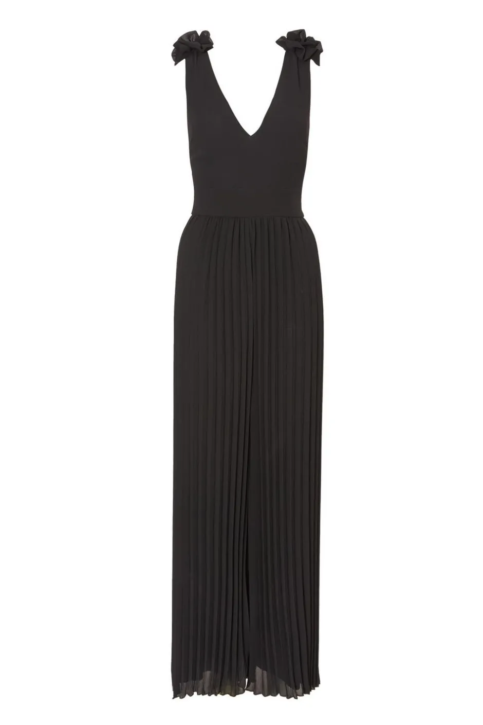 Quiz Black Chiffon Pleated Jumpsuit