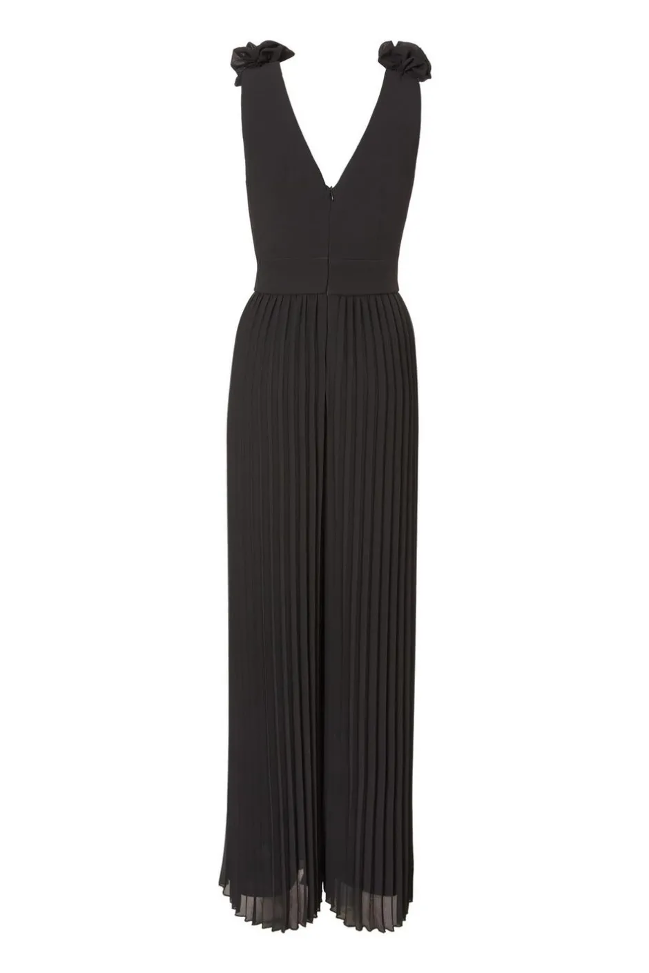 Quiz Black Chiffon Pleated Jumpsuit