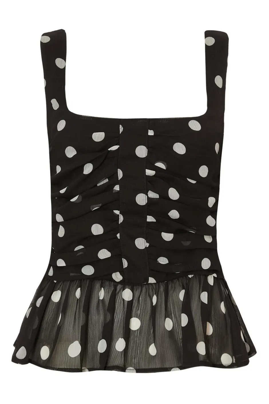 Quiz Black Chiffon Polka Dot Top Clearance