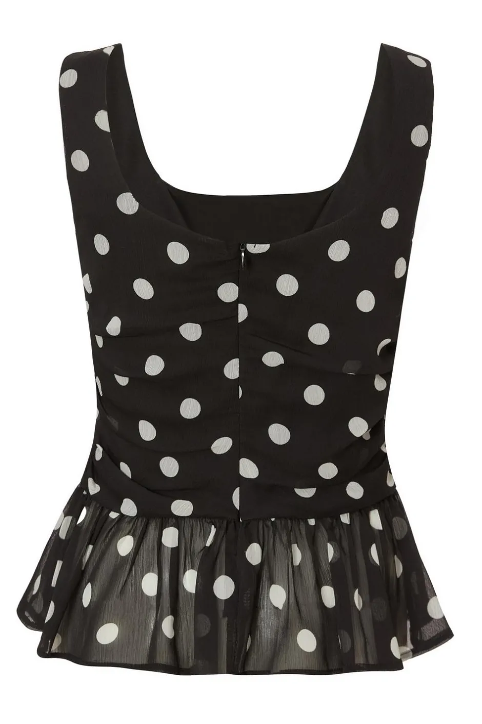 Quiz Black Chiffon Polka Dot Top Clearance