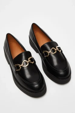Quiz Black Chunky Patent Loafers Hot