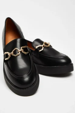 Quiz Black Chunky Patent Loafers Hot