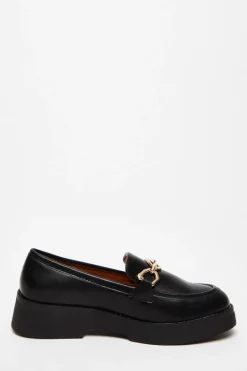 Quiz Black Chunky Patent Loafers Hot