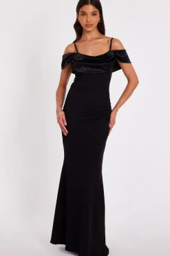 Quiz Black Cold Shoulder Maxi Dress Clearance
