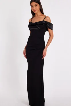 Quiz Black Cold Shoulder Maxi Dress Clearance