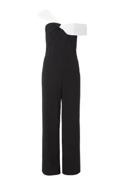 Quiz Black Contrast Bardot Jumpsuit Outlet