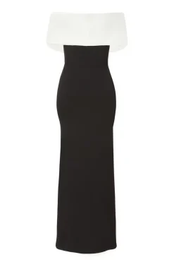 Quiz Black Contrast Bardot Maxi Dress