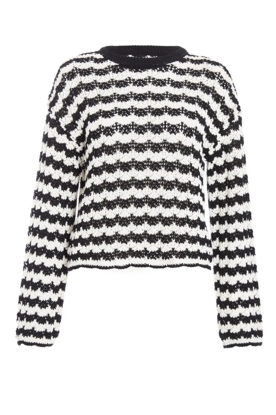 Quiz Black Contrast Knit Jumper Hot
