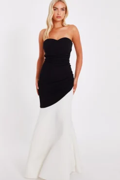 Quiz Black Contrast Maxi Dress Sale