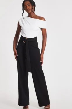 Quiz Black Contrast Palazzo Jumpsuit New