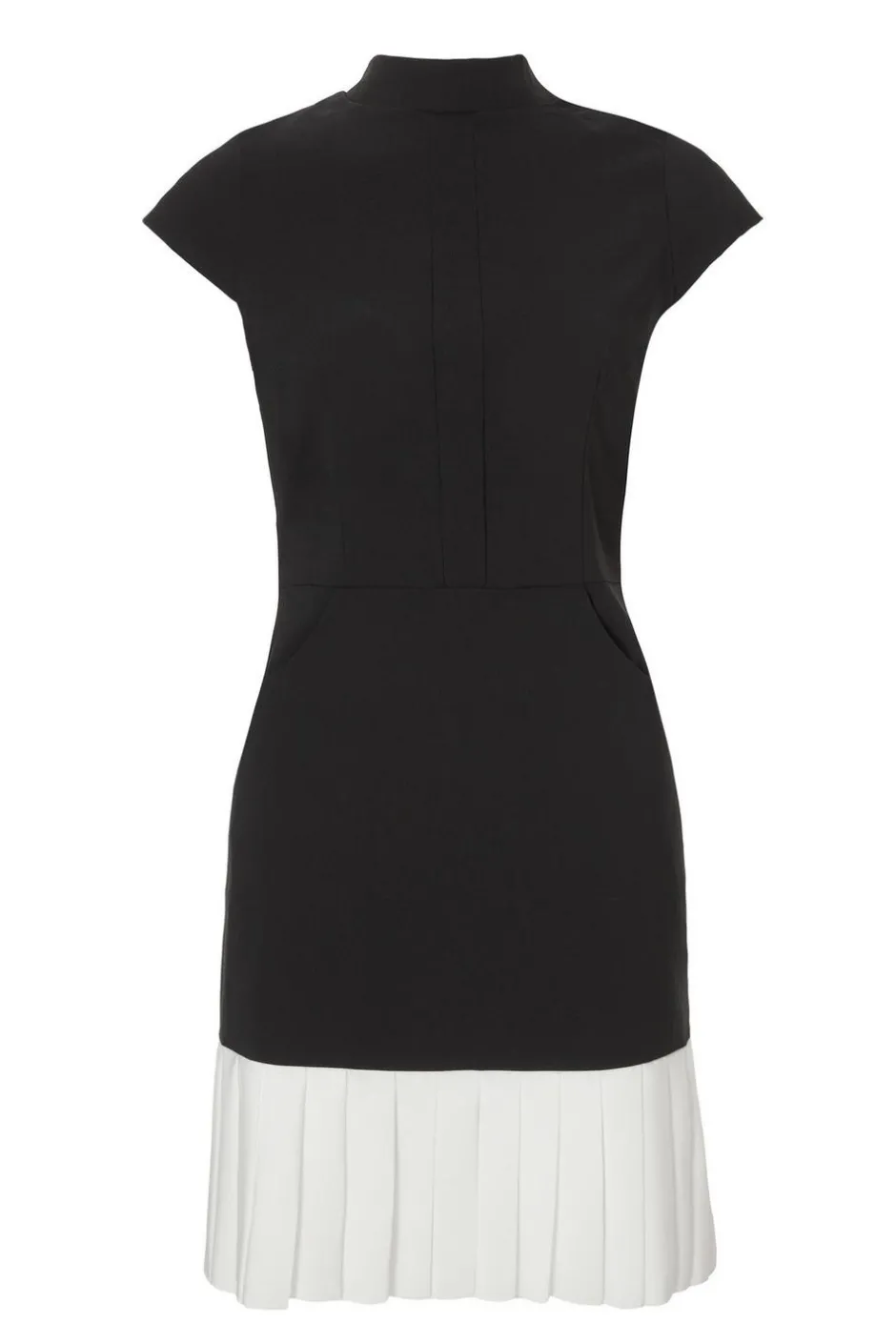 Quiz Black Contrast Pleated Mini Dress Clearance
