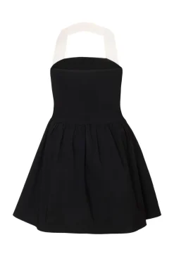 Quiz Black Contrast Skater Dress