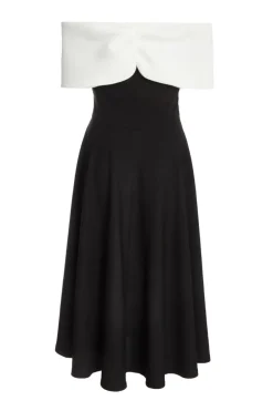 Quiz Black Contrast Skater Midi Dress Online