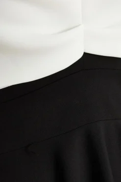Quiz Black Contrast Skater Midi Dress Online