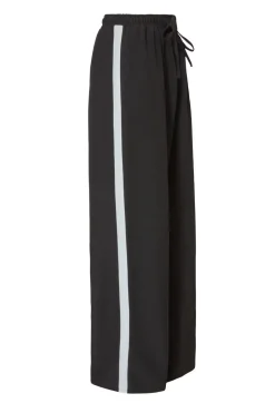 Quiz Black Contrast Striped Trousers Hot