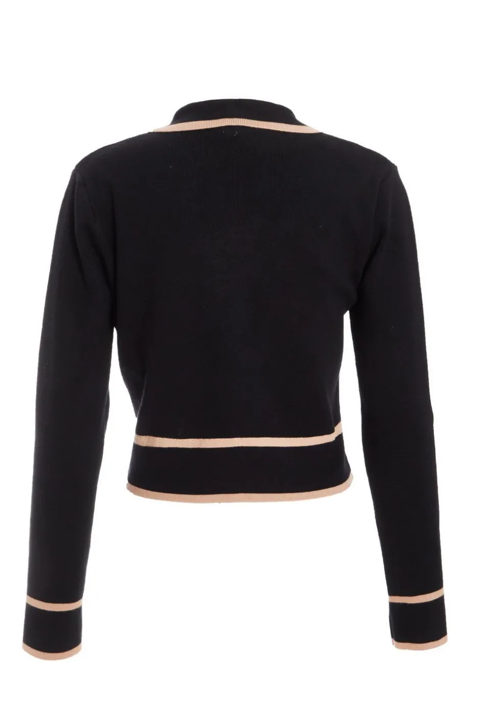 Quiz Black Contrast Trim Knit Cardigan Online