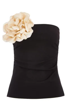 Quiz Corsage Bandeau Top Black Online