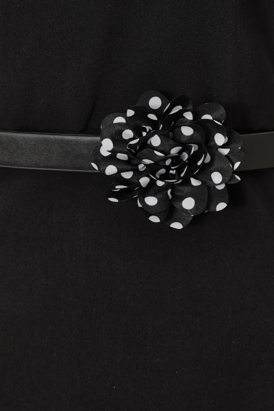 Quiz Black Corsage Belt Midi Dress New