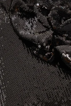 Quiz Black Corsage High Neck Sequin Maxi Dress Discount