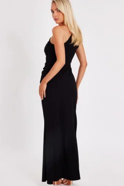 Quiz Corsage Maxi Dress Black Hot