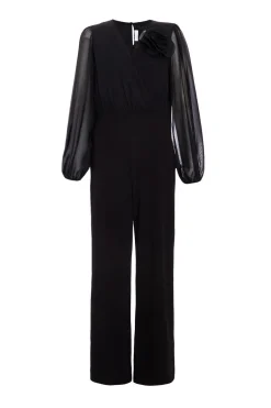Quiz Black Corsage Wide Leg Jumpsuit Discount