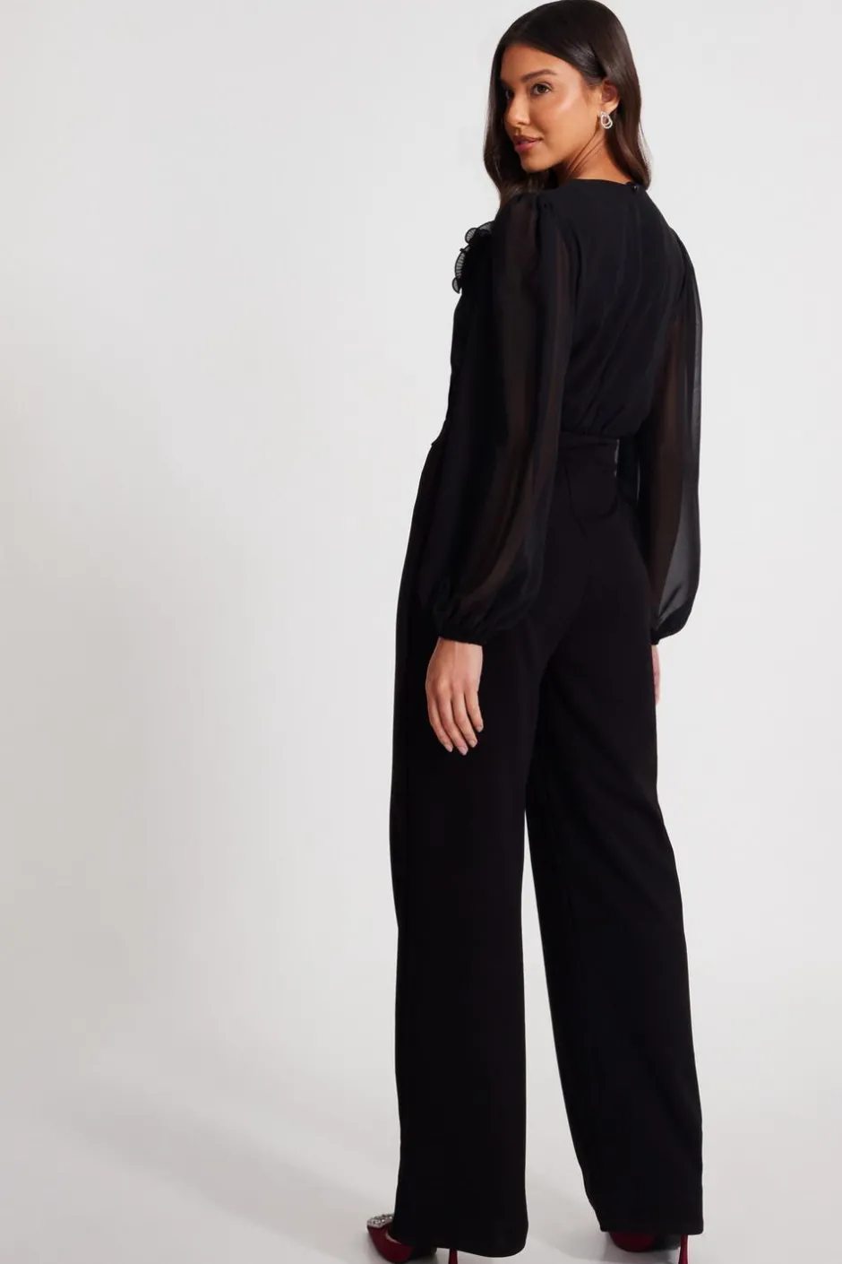 Quiz Black Corsage Wide Leg Jumpsuit Discount