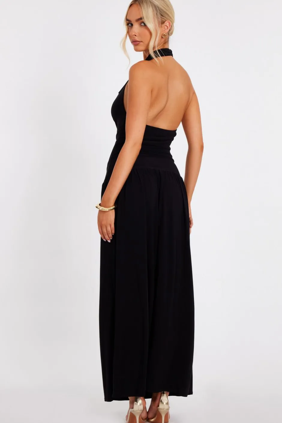 Quiz Cowl Neck Maxi Dress Black Best