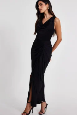 Quiz Black Cowl Neck Midaxi Dress Best