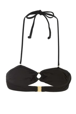 Quiz Black Crinkle Ring Bikini Top Online