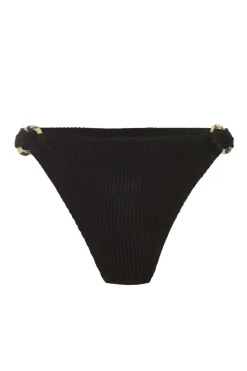 Quiz Crinkle Ring Bikini Bottoms Black Clearance