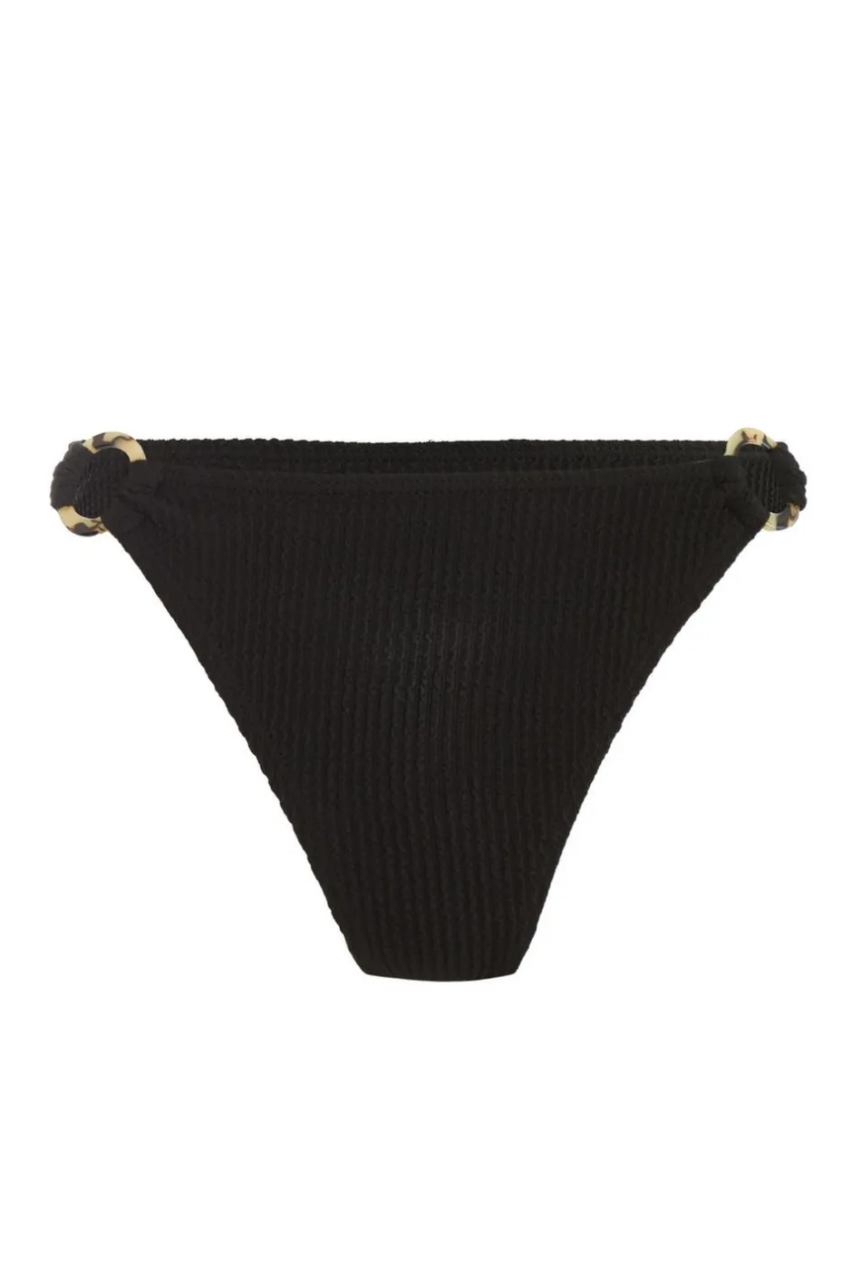 Quiz Crinkle Ring Bikini Bottoms Black Clearance
