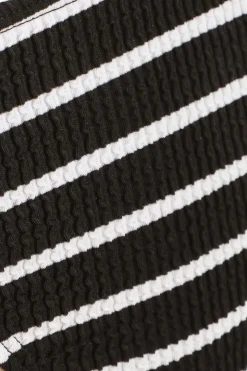 Quiz Black Crinkle Stripe Ring Bikini Bottoms Hot
