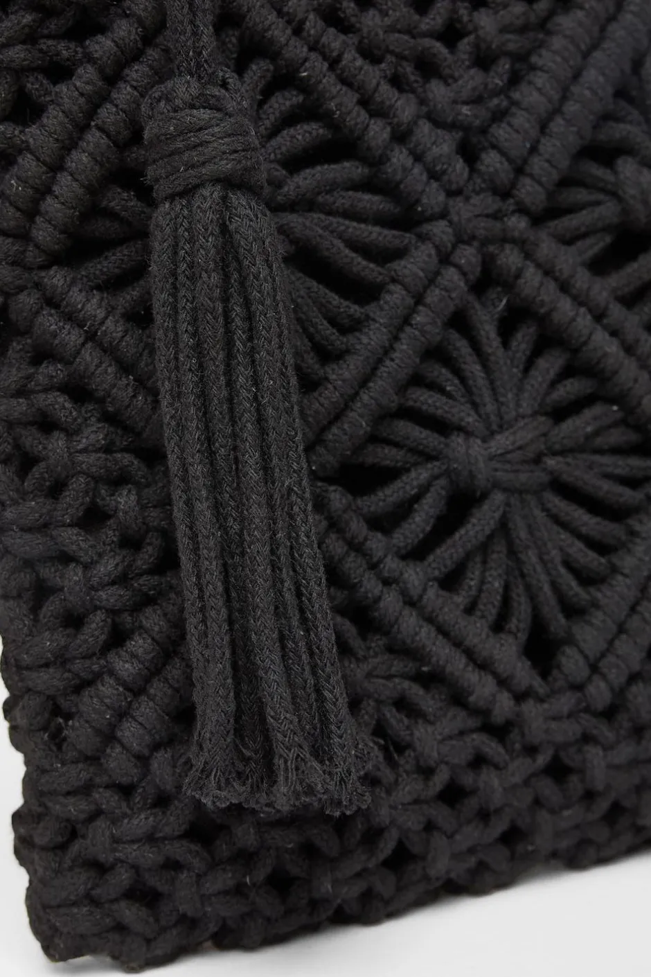 Quiz Crochet Cross Body Bag Black