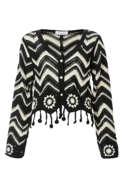 Quiz Black Crochet Knitted Top