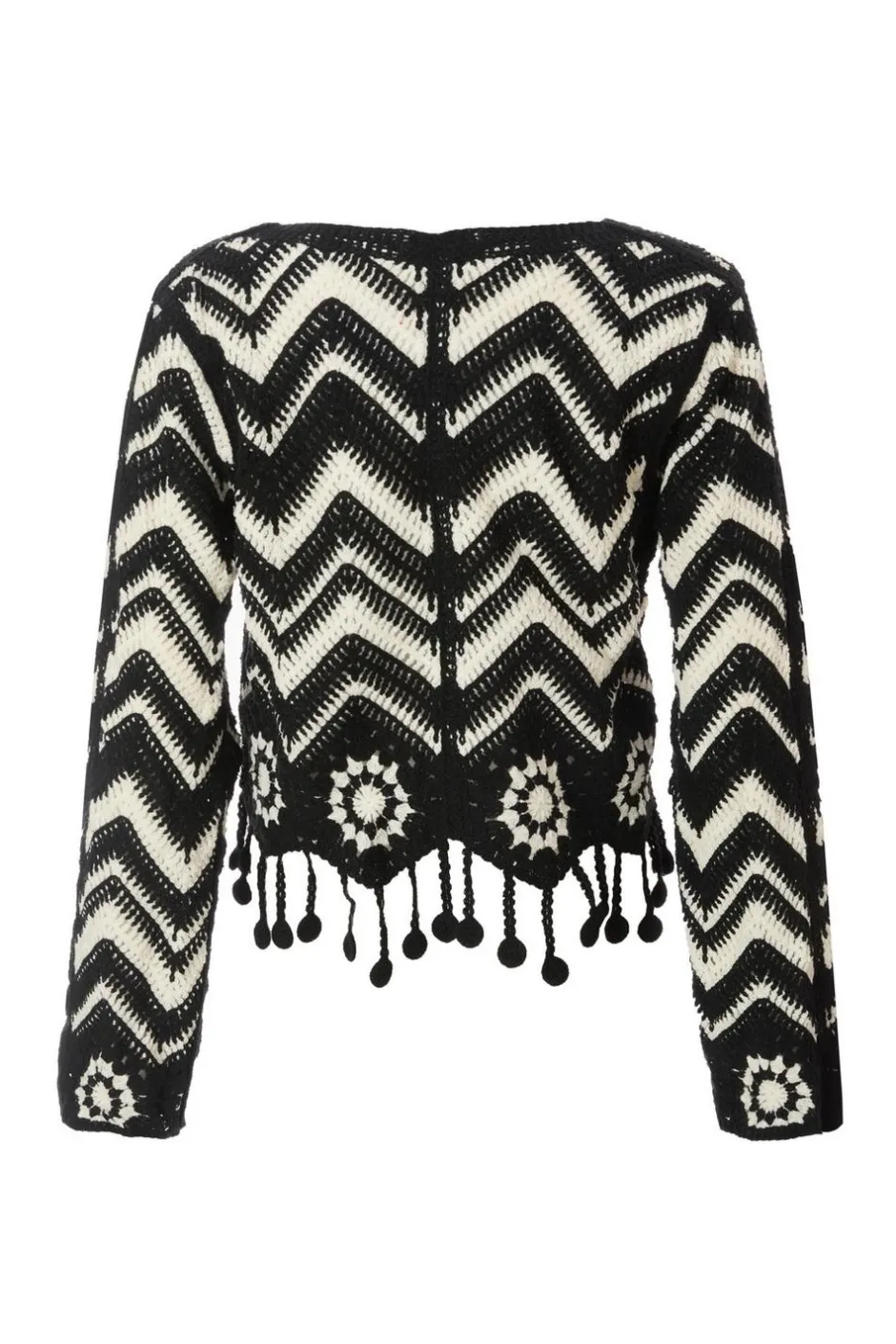 Quiz Black Crochet Knitted Top