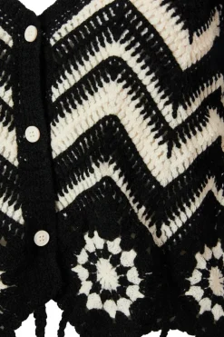 Quiz Black Crochet Knitted Top