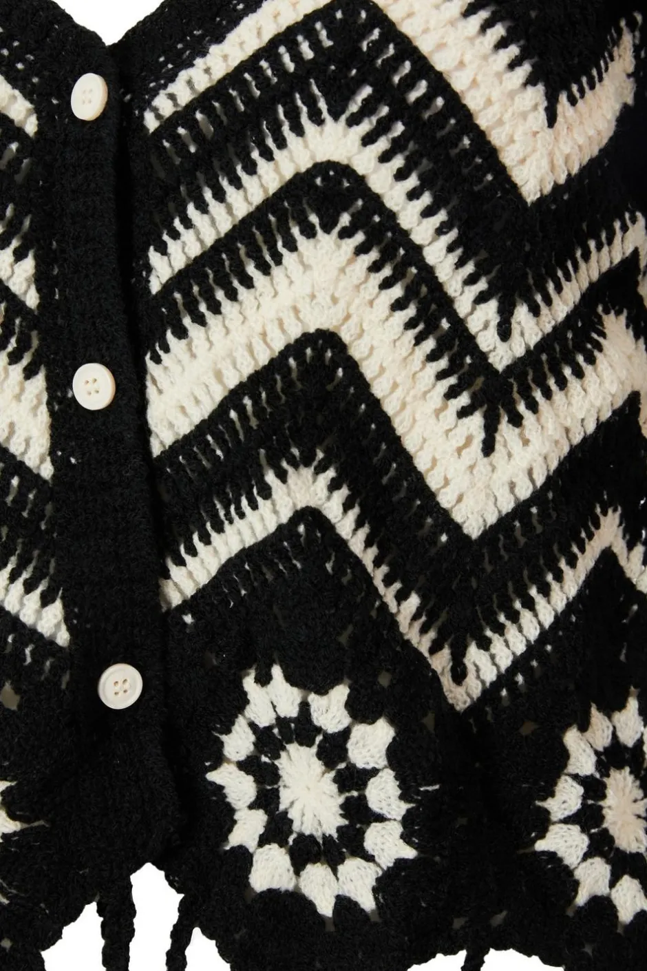 Quiz Black Crochet Knitted Top